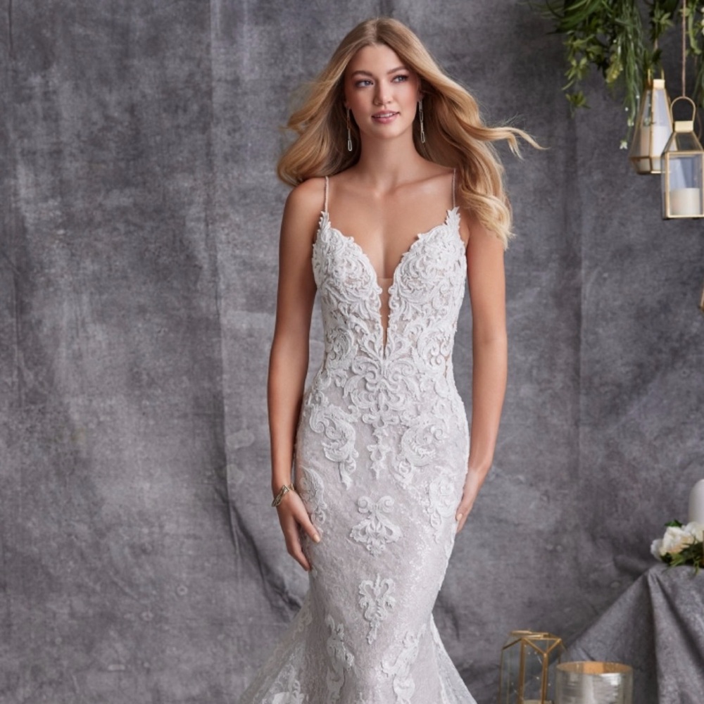 Wedding dress and matching veil